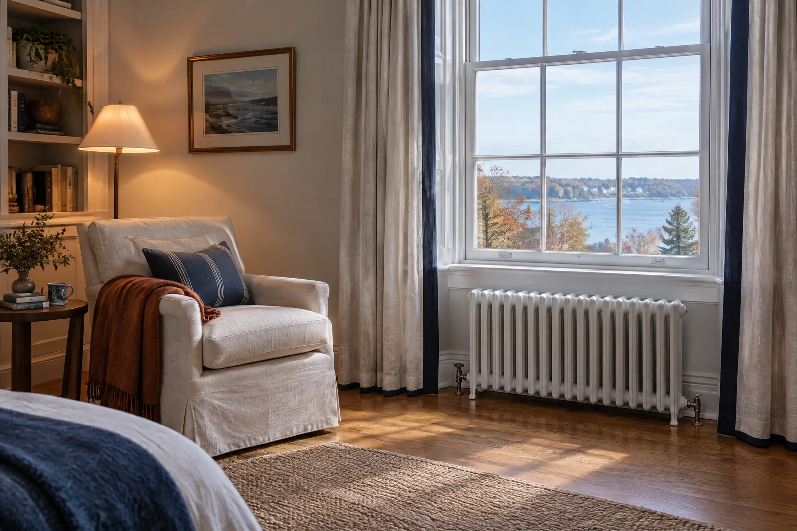 Radiator heating an unevenly warm room in a Long Island home